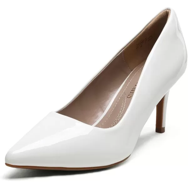 imageDREAM PAIRS Womens High Stiletto Heels Closed Pointed Toe Dress Pumps Shoes for Wedding Work Office Business 3 InchesWhitePat