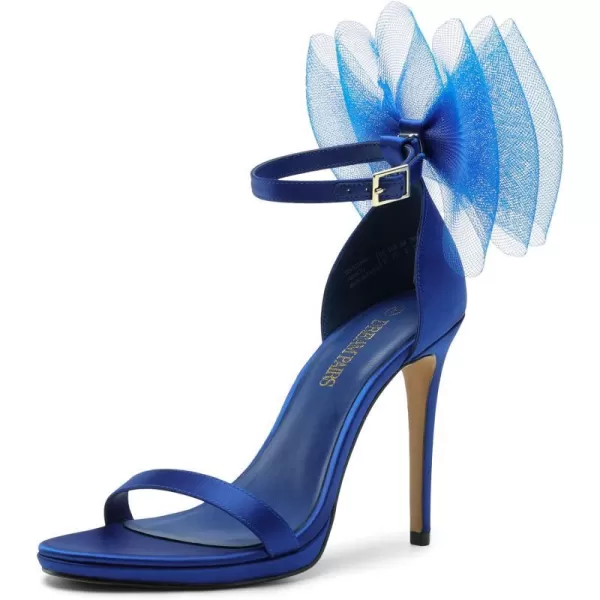 imageDREAM PAIRS Womens High Stiletto Heels for Women Open Toe Adjustable Bow Ankel Strap Pump Heeled Sandals Wedding Bridal Party Prom Dress ShoesRoyal Blue
