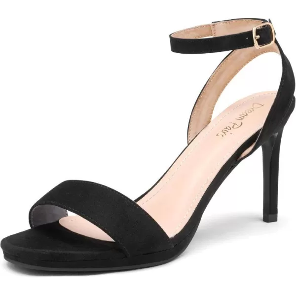 imageDREAM PAIRS Womens High Stiletto Open Toe Ankle Strap Heels Dress Pump Heel SandalsBlackSuede