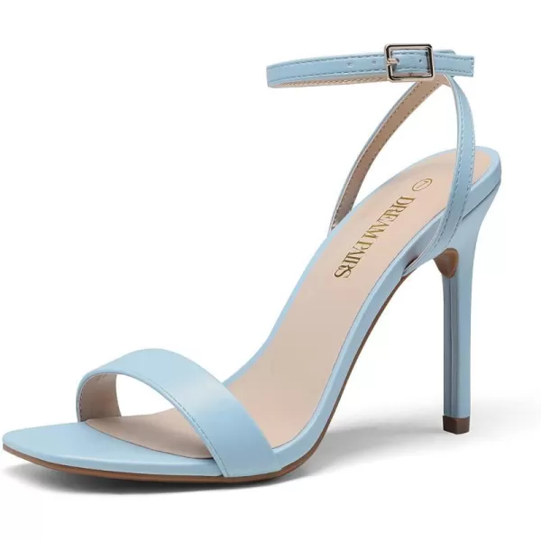 imageDREAM PAIRS Womens High Stilettos Open Square Toe Ankle Strap Heels Sexy Comfort Strappy Dress Shoes Wedding Bridal Pumps SandalsBabyBlue