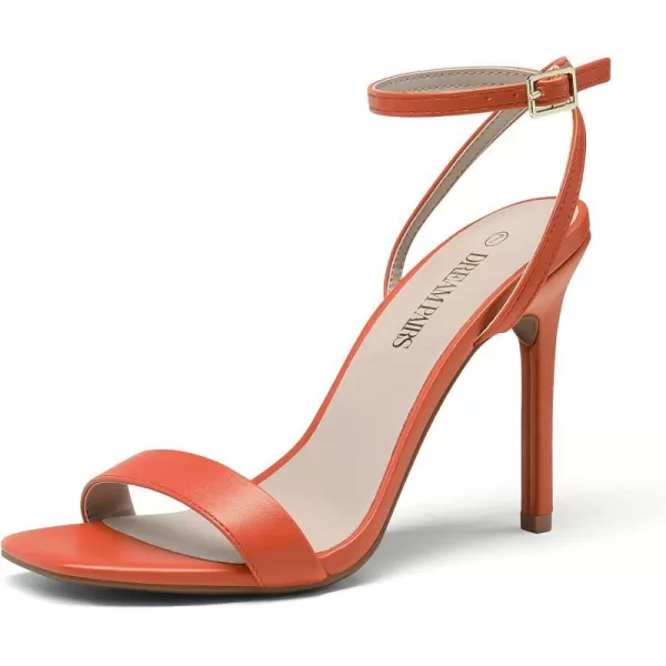imageDREAM PAIRS Womens High Stilettos Open Square Toe Ankle Strap Heels Sexy Comfort Strappy Dress Shoes Wedding Bridal Pumps SandalsOrange