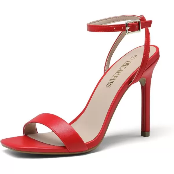 imageDREAM PAIRS Womens High Stilettos Open Square Toe Ankle Strap Heels Sexy Comfort Strappy Dress Shoes Wedding Bridal Pumps SandalsRed