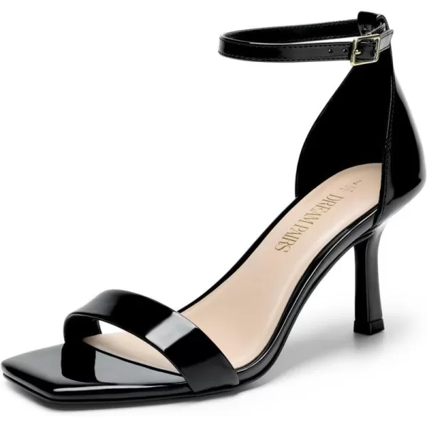 imageDREAM PAIRS Womens High Stilettos Open Square Toe Ankle Strap Heels Sexy Fashion Comfort Dress Shoes Wedding Bridal Pumps Heeled SandalsBlackpat