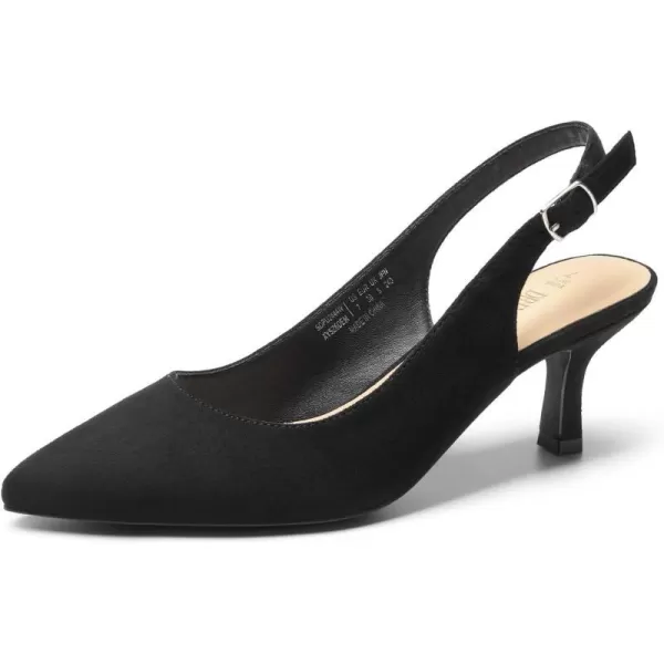 imageDREAM PAIRS Womens Kitten Heel Slingback Pointed Closed Toe Low Stiletto Heels Dress Bridal Elegant Wedding Pumps ShoesBlacksuede