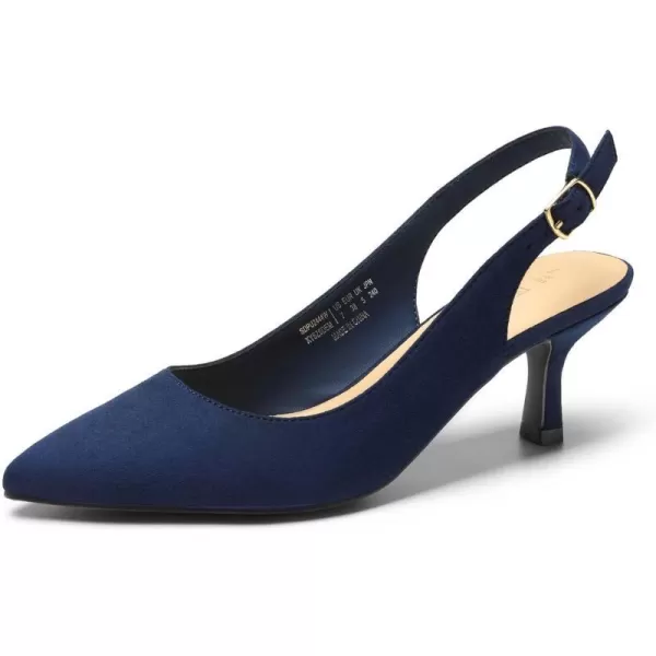 imageDREAM PAIRS Womens Kitten Heel Slingback Pointed Closed Toe Low Stiletto Heels Dress Bridal Elegant Wedding Pumps ShoesNavysuede