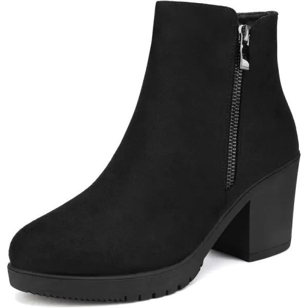 imageDREAM PAIRS Womens Low Heel Chunky Ankle Boots Winter ShoesBlack2