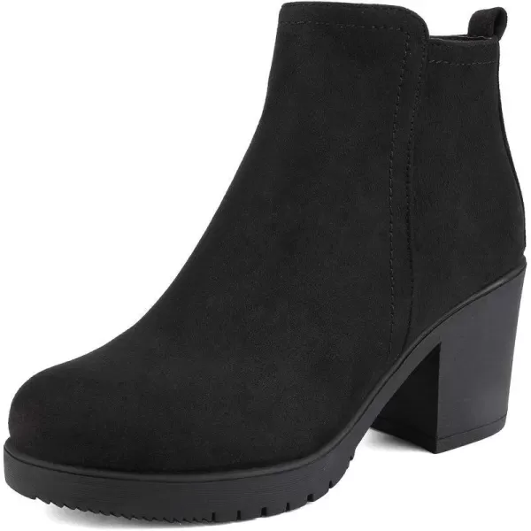 imageDREAM PAIRS Womens Low Heel Chunky Ankle Boots Winter ShoesBlackZoey1