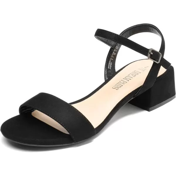 imageDREAM PAIRS Womens Low Heels for Women Classic Open Toe Ankle Strap Block Chunky Heel Sandals Holiday Party Wedding Dress Pumps ShoesBlacksuede