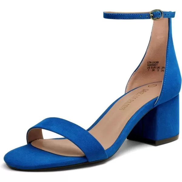 imageDREAM PAIRS Womens LowChunk Low Heel Pump SandalsRoyalBlue