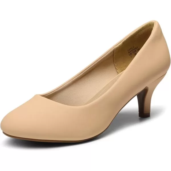 imageDREAM PAIRS Womens Luvly Bridal Wedding Party Low Heel Pump ShoesNudeNubuck