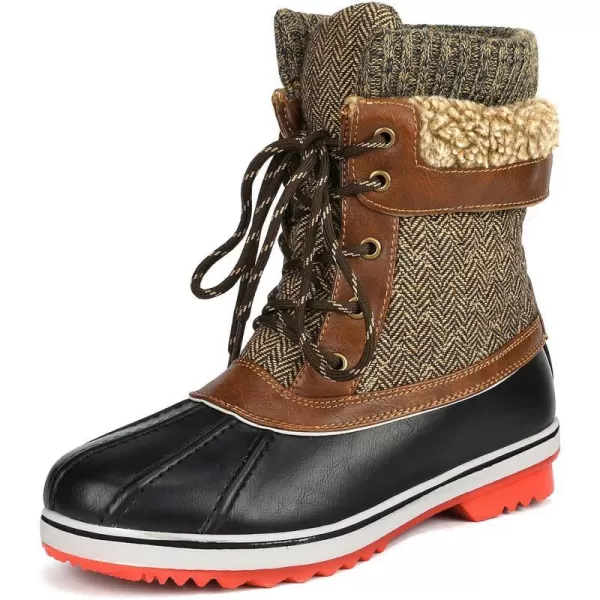 imageDREAM PAIRS Womens Mid Calf WaterProof Winter Snow BootsBrown01