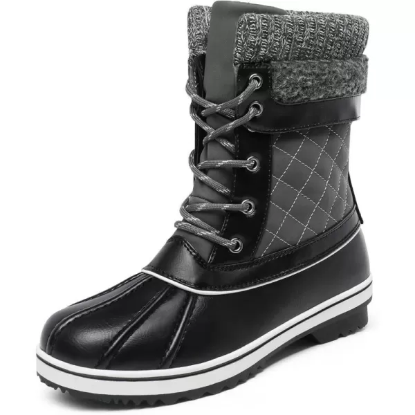 imageDREAM PAIRS Womens Mid Calf WaterProof Winter Snow BootsGrey
