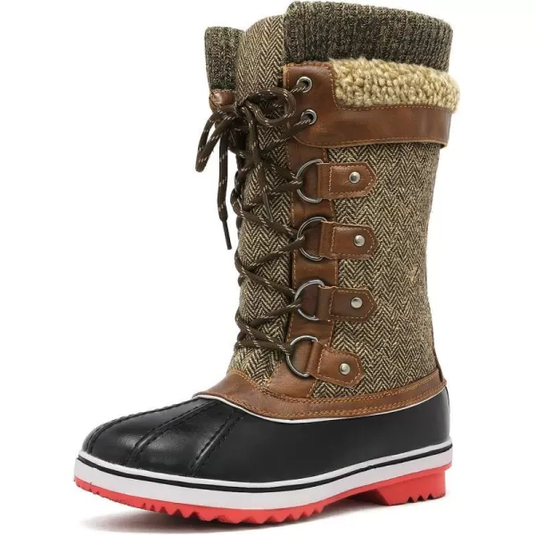 imageDREAM PAIRS Womens MidCalf Waterproof Winter Snow BootsBrown