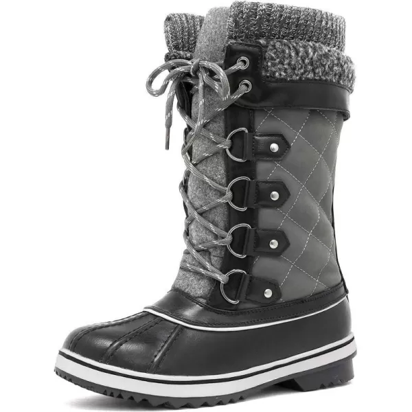 imageDREAM PAIRS Womens MidCalf Waterproof Winter Snow BootsGrey