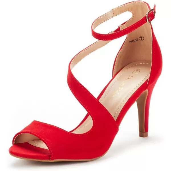 imageDREAM PAIRS Womens NILE Fashion Stilettos Open Toe Pump Heel SandalsRed
