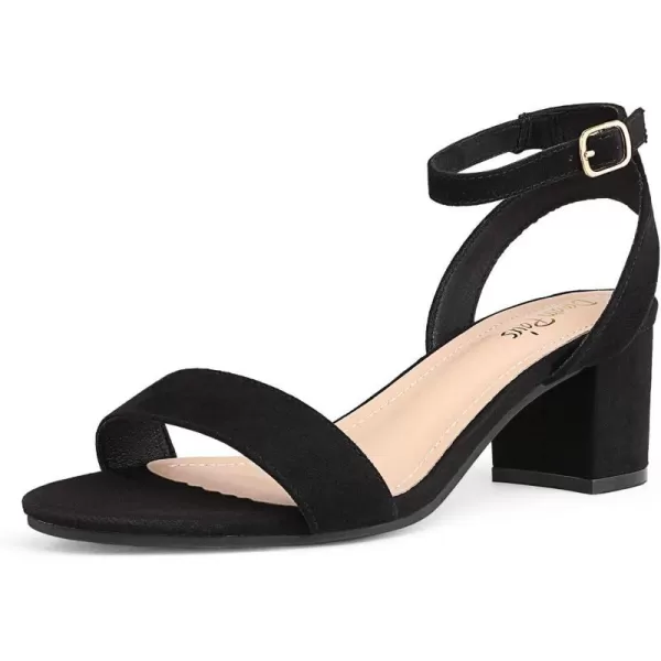 imageDREAM PAIRS Womens Open Toe Ankle Strap Low Block Chunky Heels Sandals Party Dress Pumps ShoesBlackSuede1