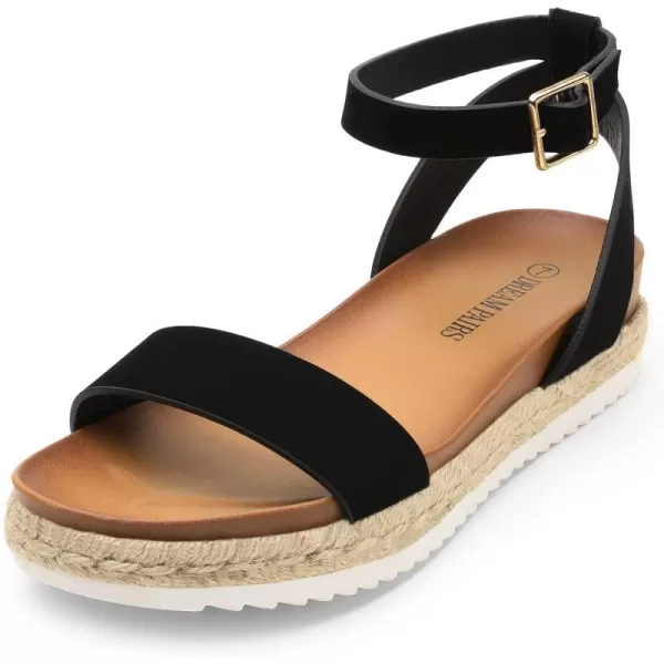 imageDREAM PAIRS Womens Open Toe Espadrille Platform SandalsBlackNubuck