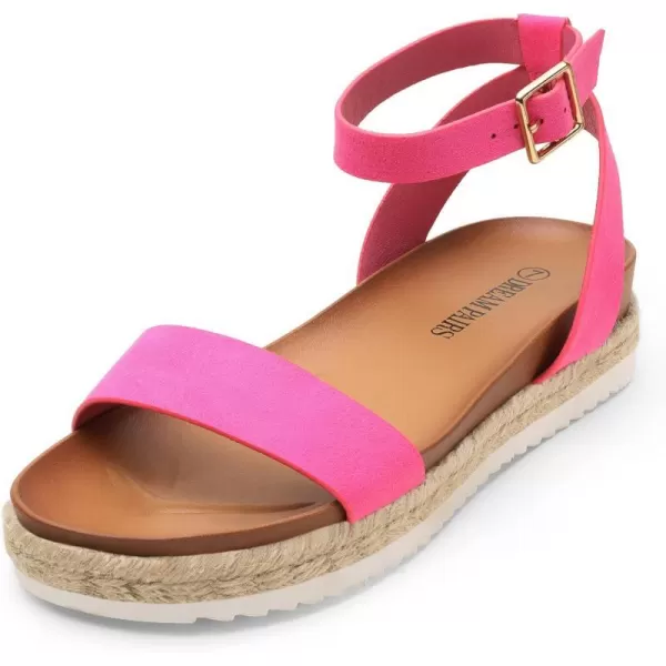 imageDREAM PAIRS Womens Open Toe Espadrille Platform SandalsFuchsiaSuede