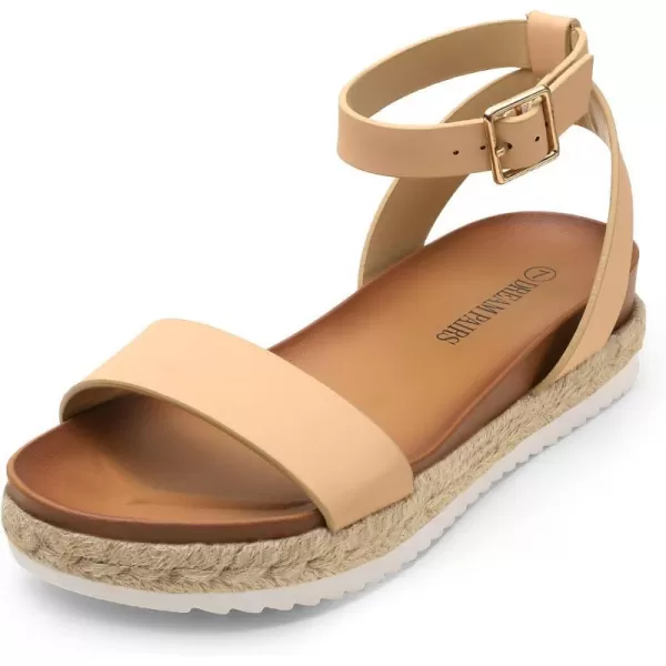 imageDREAM PAIRS Womens Open Toe Espadrille Platform SandalsNudeNubuck