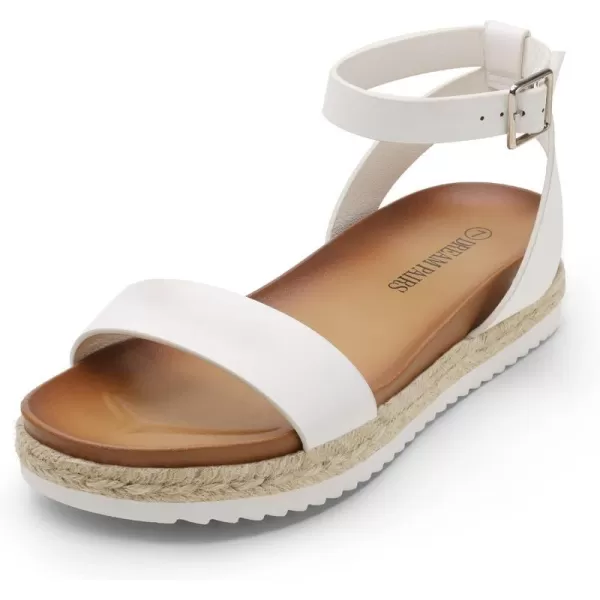imageDREAM PAIRS Womens Open Toe Espadrille Platform SandalsWhitePu