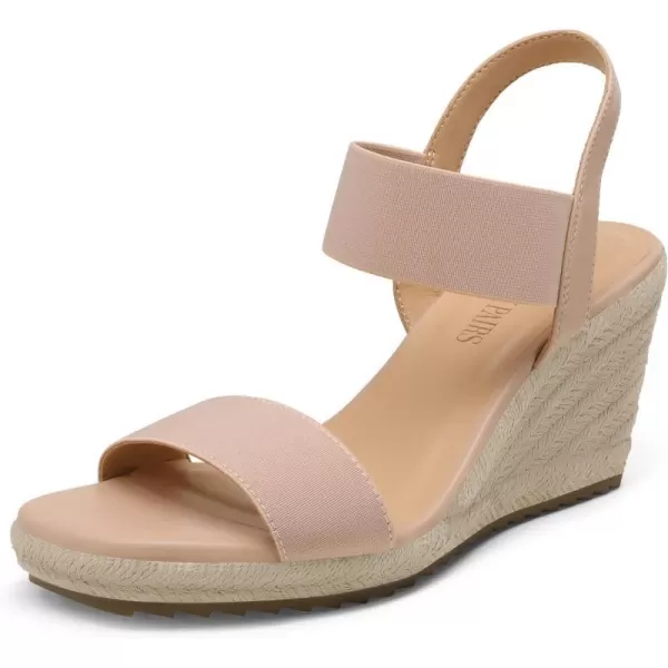 imageDREAM PAIRS Womens Open Toe Espadrilles Dressy Platform Sandals Slip on Elastic Ankle Strap Wedges SandalsBlush