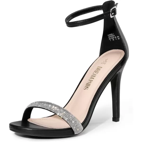 imageDREAM PAIRS Womens Open Toe High Heels Stiletto Heeled Sandals Sexy Dressy ShoesBlackrhinestone