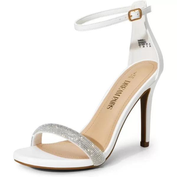 imageDREAM PAIRS Womens Open Toe High Heels Stiletto Heeled Sandals Sexy Dressy ShoesWhiterhinestone