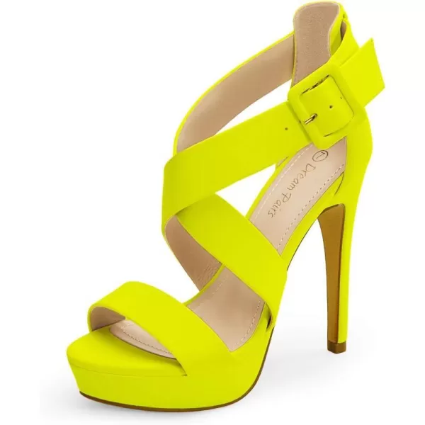 imageDREAM PAIRS Womens Open Toe High Stilettos Platform Party Pump Heel Sandals CharlotteCneonLimeNubuck