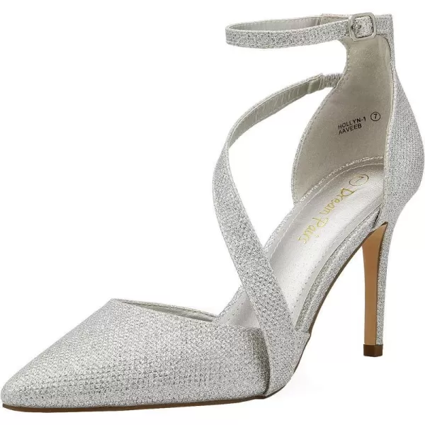 imageDREAM PAIRS Womens OppointedLacey Pump ShoeHollynsilverGlitter