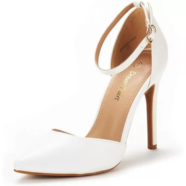imageDREAM PAIRS Womens OppointedLacey Pump ShoeWhite Pu