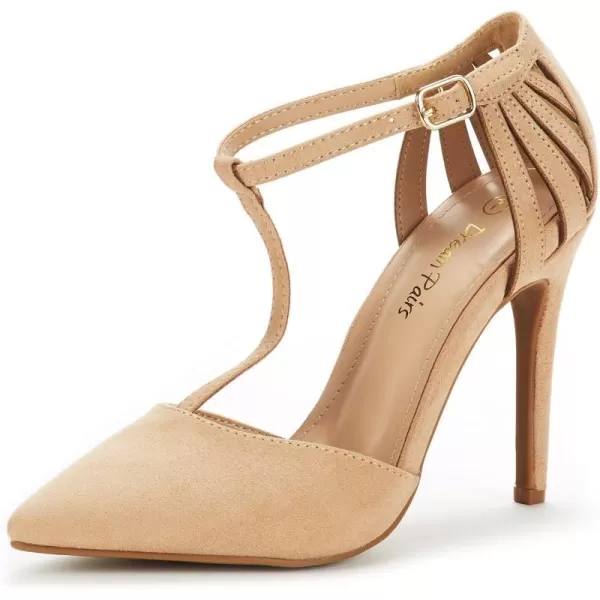 imageDREAM PAIRS Womens OppointedMary Pump ShoeNude Suede