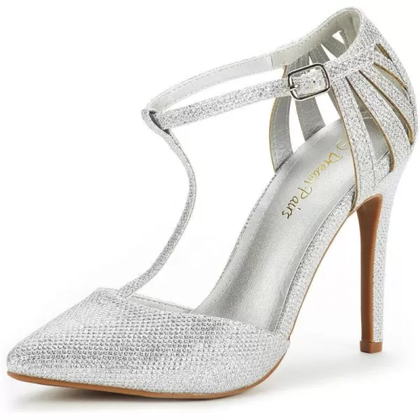 imageDREAM PAIRS Womens OppointedMary Pump ShoeSilver Glitter