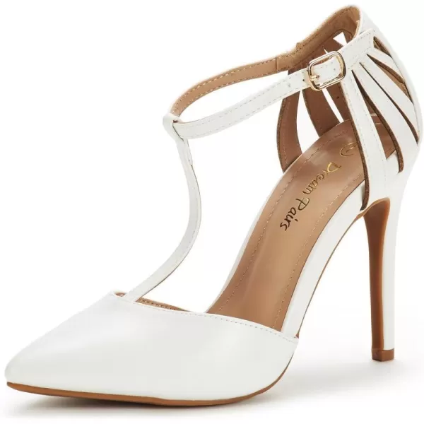 imageDREAM PAIRS Womens OppointedMary Pump ShoeWhite Pu