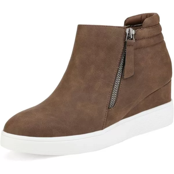 imageDREAM PAIRS Womens Platform Wedge Sneakers Ankle BootiesBrown2