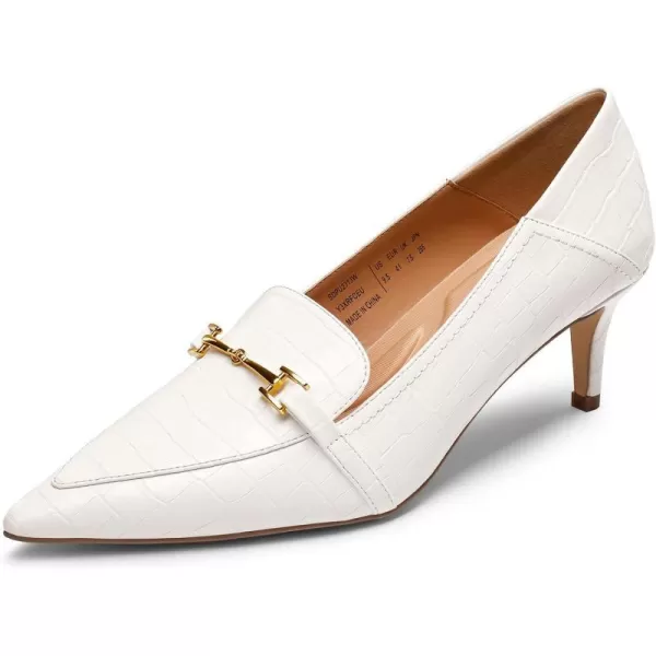 imageDREAM PAIRS Womens Pointed Toe Low Kitten Heels Loafers Pump Comfort Dress Work Wedding Shoes for WomenWhitestone