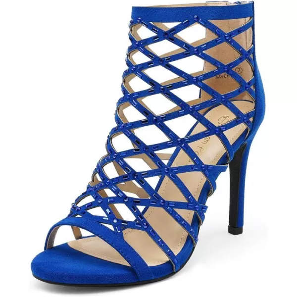 imageDREAM PAIRS Womens Rhinestone Ankle Strap Open Toe Stiletto Heel Sandals Cutout Dress Pump ShoesRoyalBlue