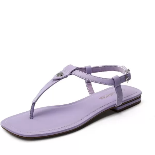 imageDREAM PAIRS Womens SDFS2301W TStrap Thong Flat Sandals with Cute Square Toe Strappy for SummerPurple