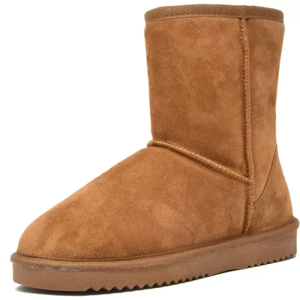 imageDREAM PAIRS Womens ShortyNew Mid Calf Winter Snow BootsChesnutclassic