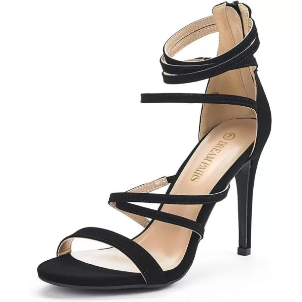 imageDREAM PAIRS Womens Show High Heel Dress Pump SandalsBlack Nubuck