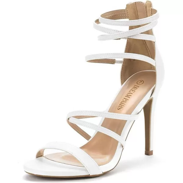 imageDREAM PAIRS Womens Show High Heel Dress Pump SandalsWhite Pu