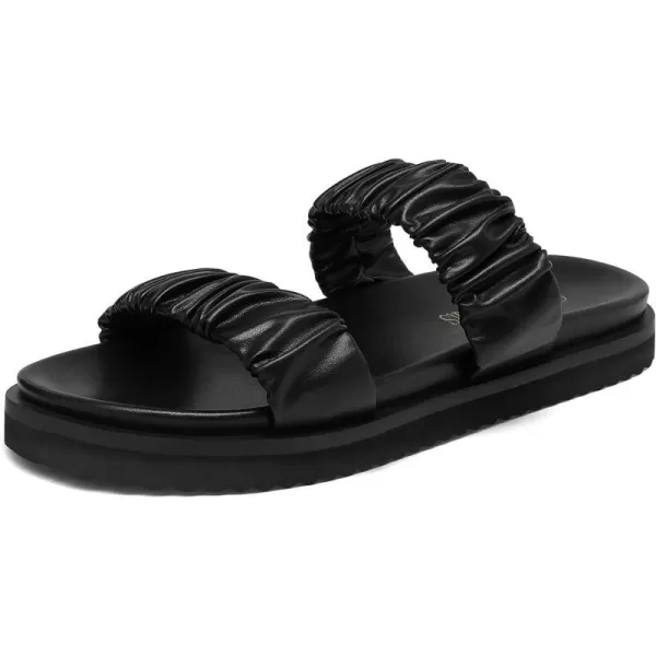 imageDREAM PAIRS Womens Slide Sandals Slip on Open Toe Cute Two Straps Flat Sandals for SummerDREAM PAIRS Womens Slide Sandals Slip on Open Toe Cute Two Straps Flat Sandals for Summer