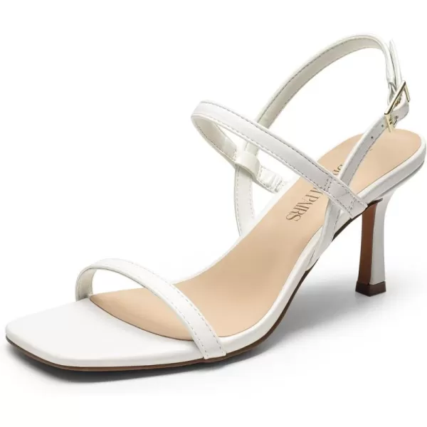 imageDREAM PAIRS Womens Slingback Heels Square Open Toe Strappy Sandals Ankle Strap High Heeled Dressy ShoesWhite