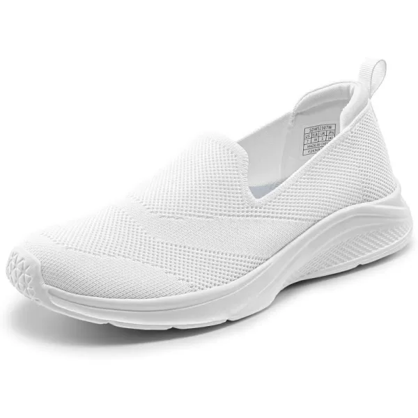 imageDREAM PAIRS Womens Slip on Walking Shoes Lightweight Non Slip Sneakers with Removable Insole  Breathable Knit Mesh Upper  Casual Travel Work Jogging Tennis ShoeWhite