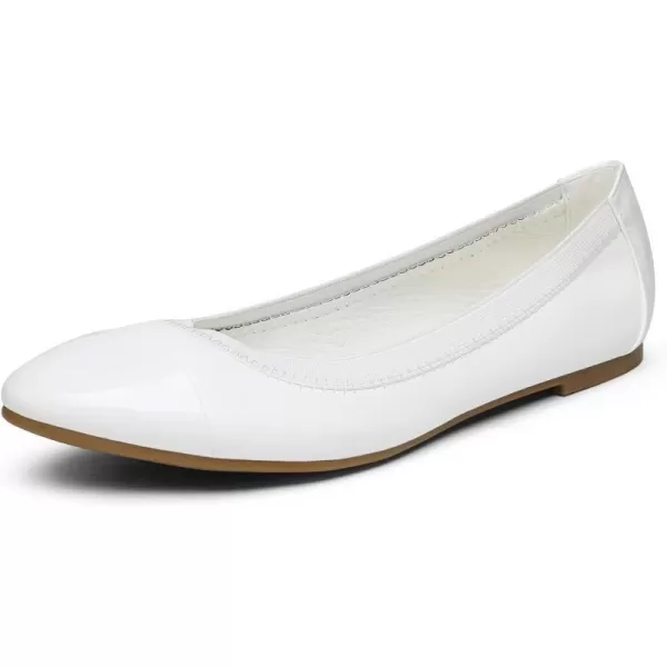 imageDREAM PAIRS Womens SoleFlex Ballerina Walking Flats ShoesWhite