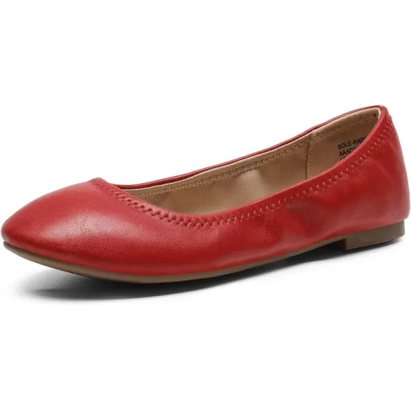 imageDREAM PAIRS Womens SoleHappy Ballerina Walking Flats ShoesRed