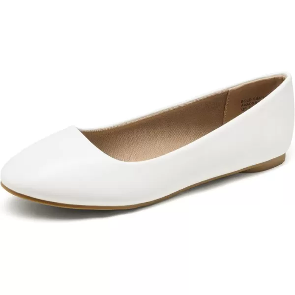 imageDREAM PAIRS Womens SoleSimple Ballerina Walking Flats ShoesWhite