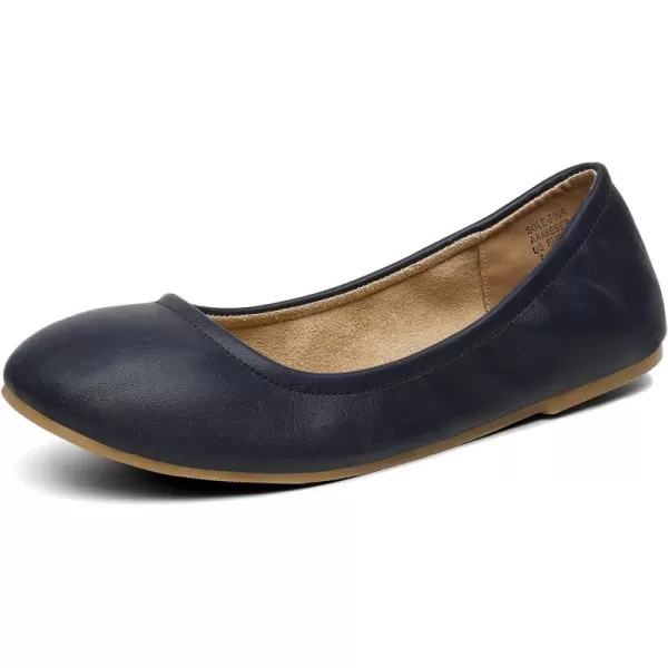 imageDREAM PAIRS Womens Solefina Solid Plain Walking Classic Ballet Flats ShoesNavy