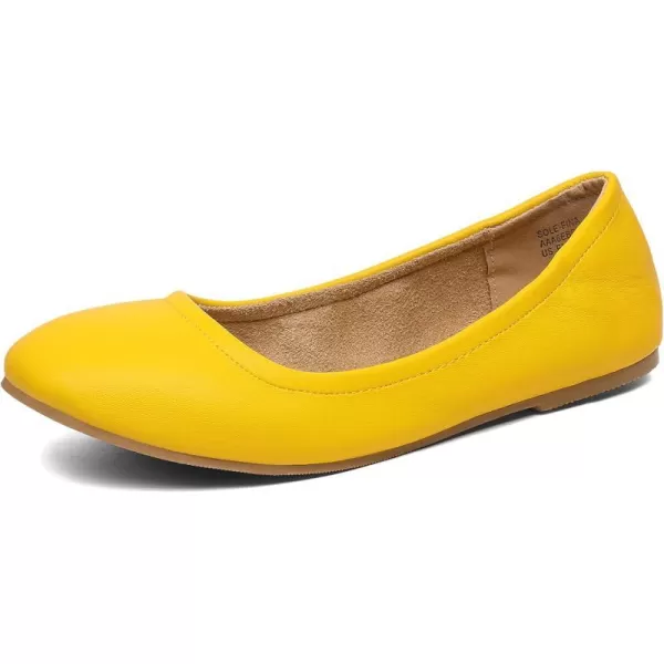 imageDREAM PAIRS Womens Solefina Solid Plain Walking Classic Ballet Flats ShoesYellow