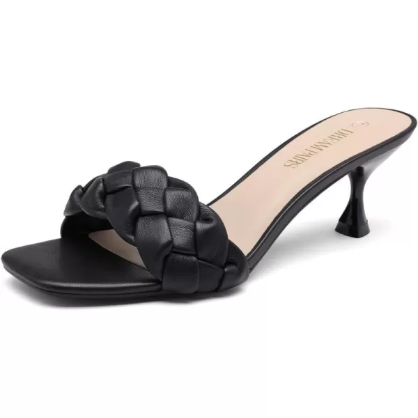 imageDREAM PAIRS Womens Stilettos Heels Open Square Toe Comfort Low Kitten Heels Sexy Dress Pumps Sandals Evening Party Prom Dance ShoesBlackPu