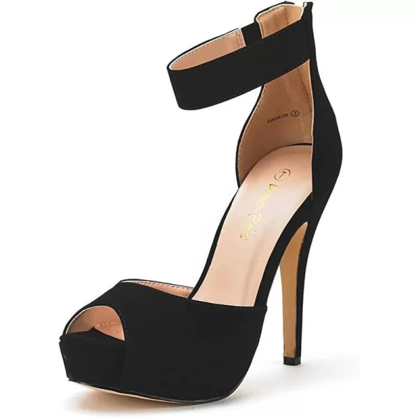 imageDREAM PAIRS Womens Swan05 High Heel Platform Dress Pump ShoesBlack Nubuck